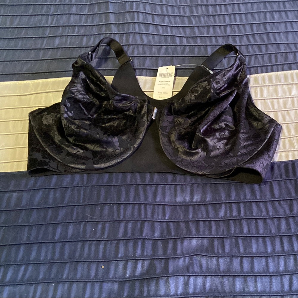 Soma Vanishing Back unlined front close Black lace Bra 40DD